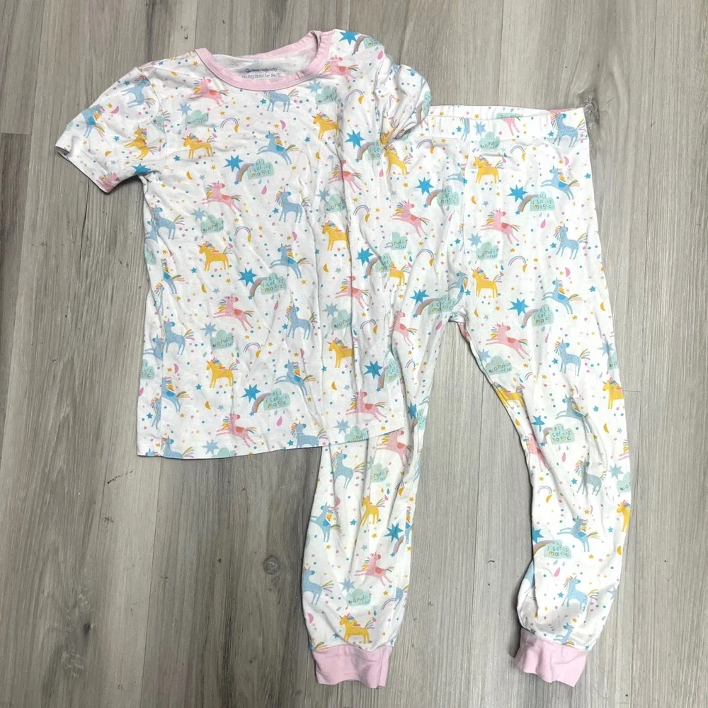 Magnetic Me Pj Set Girls 3T White Unicorn Rainbow‎ Star Modal